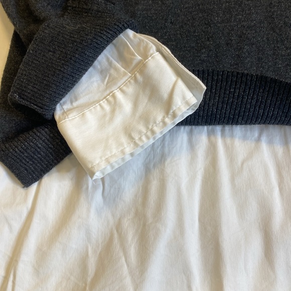 Dark Gray Cowl Neck Faux Layered Sweater - Chico’s Size 2 (L) - Picture 2 of 5